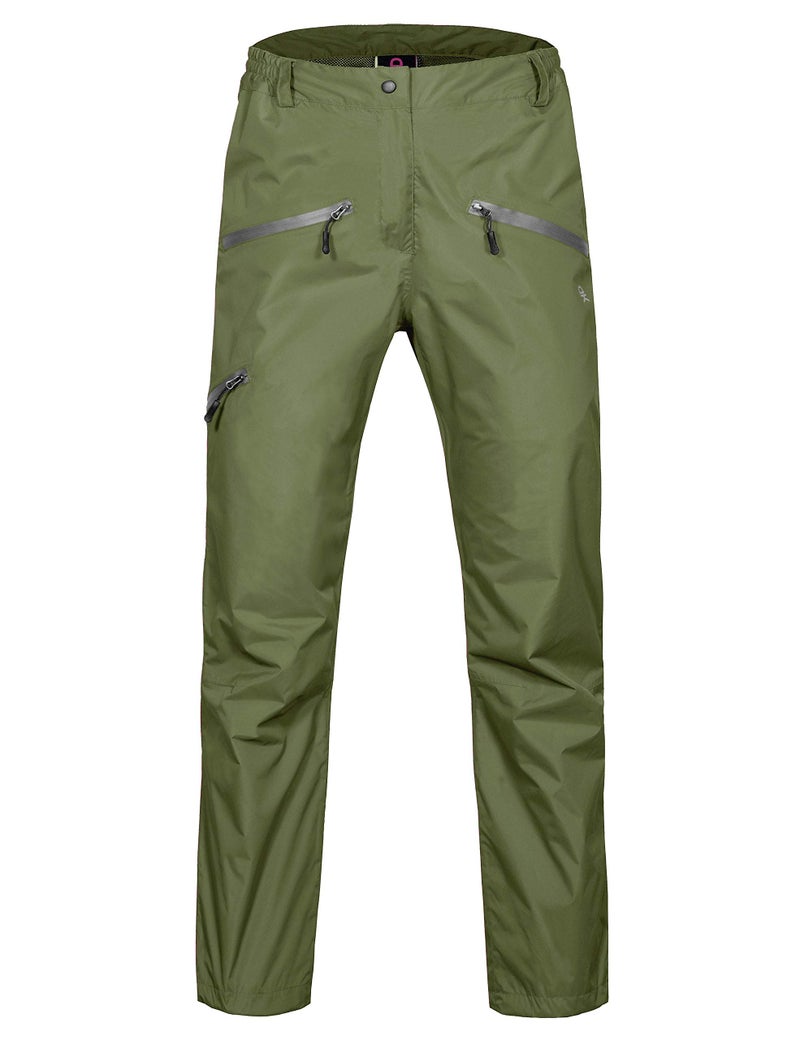 Little Donkey Andy Women's Lightweight Waterproof Rain Pants Breathable Hiking Pants for Outdoor Fishing Olive S - Image 2